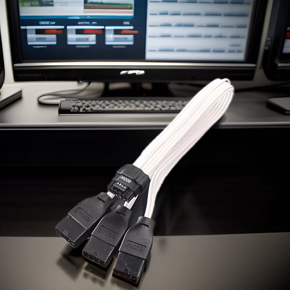PCIe 5.0 12VHPWR 16Pin（12+4）轉 3×8Pin（6+2）30cm 16AWG 顯示卡電源線