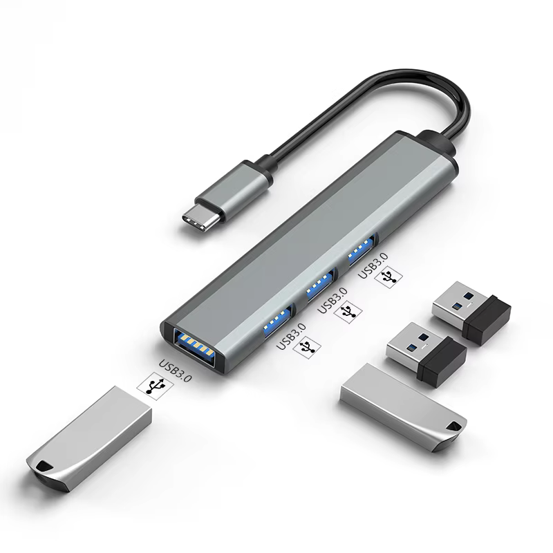 4-Port USB 3.1 Data C Hub Factory Wholesale USB Splitter Hub with Data Type C