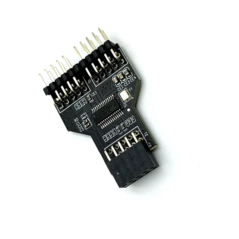 USB2.0 Dual 9-Pin & 19-Pin Multi-function Expansion Hub with 2-4 Ports for Desktop