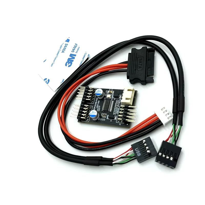 USB2.0 Dual 9-Pin Multi-function Expansion Hub with Cable for Desktop Motherboard-Stock Product 2-4 Ports