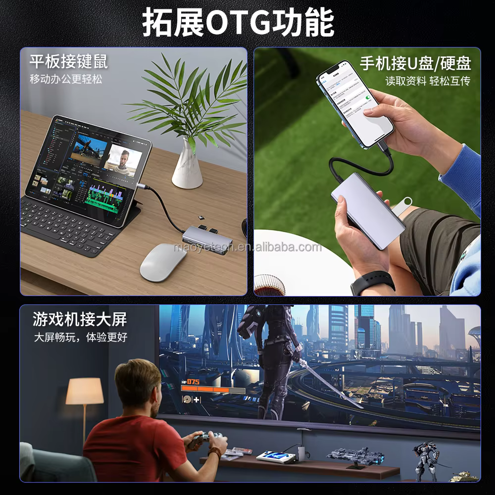Type-C 4K 100W 读卡器 USB 扩展坞与集线器