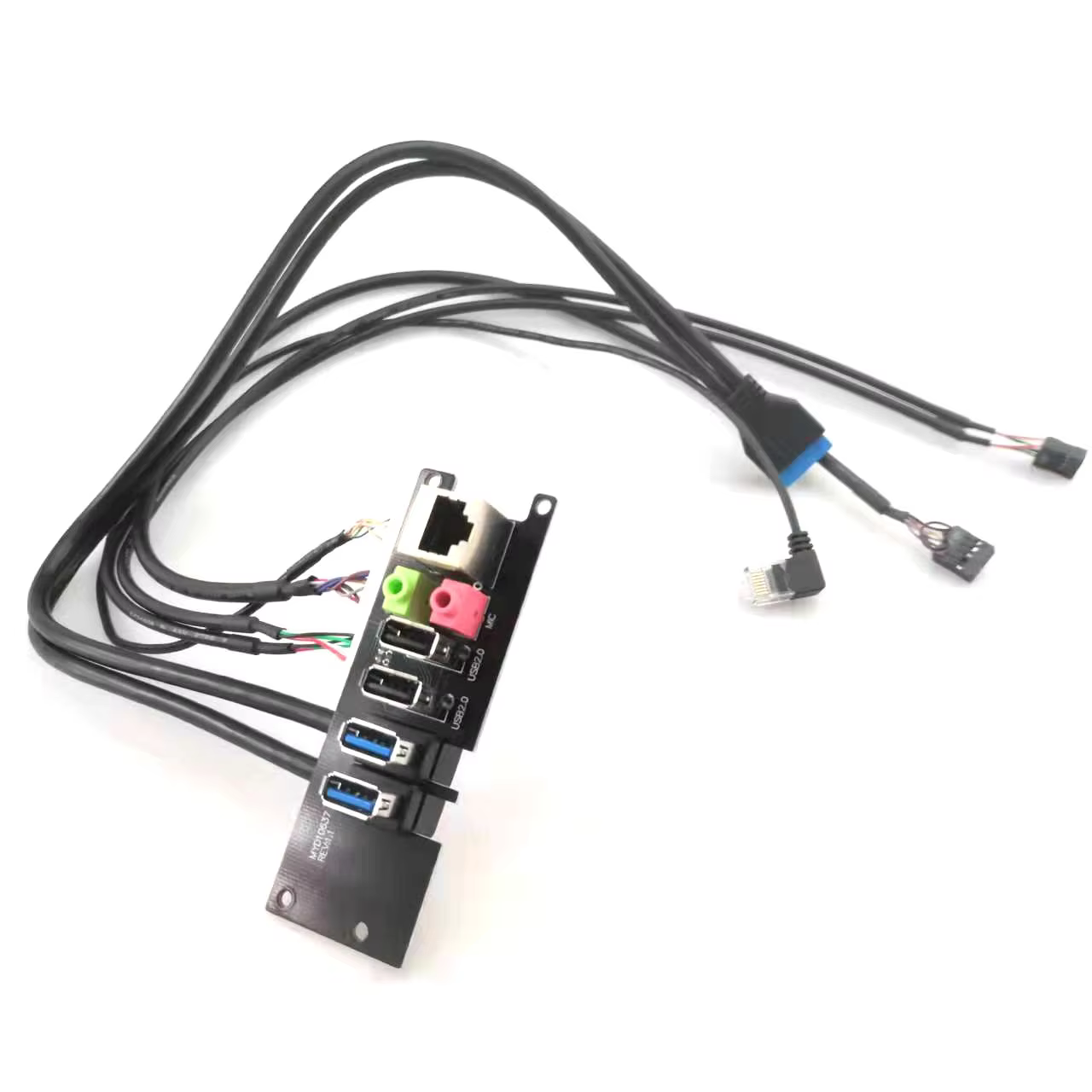 RJ45 + USB 3.0/2.0 + 麦克风/耳机 电脑机箱前置 I/O 线缆组件