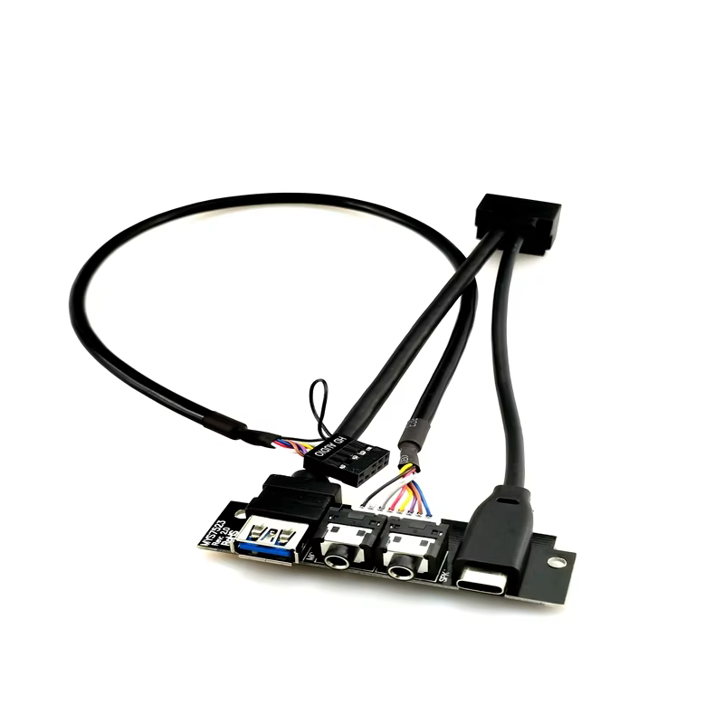 20pin Type-C HD Audio 90° 主板 USB 接口转接线