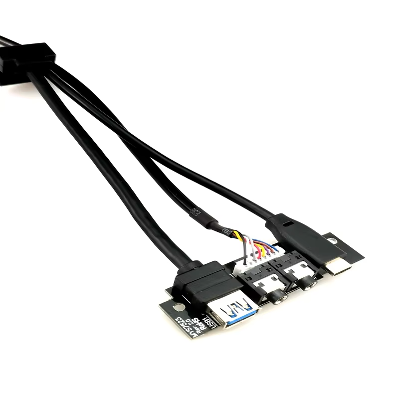 20pin Type-C HD Audio 90° 主板 USB 接口转接线