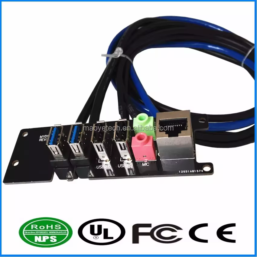 USB 3.0 90cm 麥克風 耳機 電腦機殼前置 I/O 線纜組件
