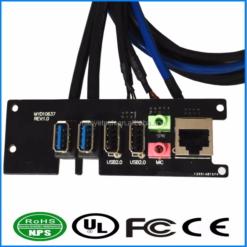 USB 3.0 90cm 麥克風 耳機 電腦機殼前置 I/O 線纜組件