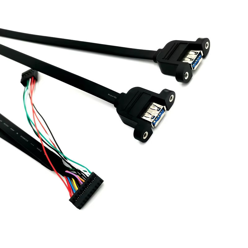 USB 3.0 轉 USB 2.0 20 Pin 屏蔽 鍍錫銅導體 主機板 USB 介面轉接線