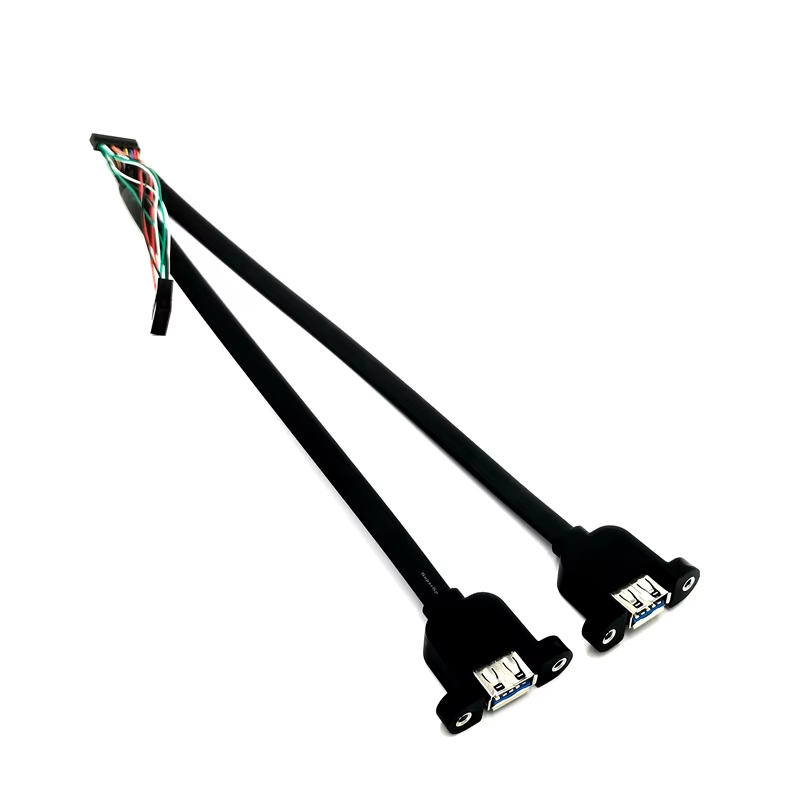USB 3.0 转 USB 2.0 20 Pin 屏蔽 镀锡铜导体 主板 USB 接口转接线