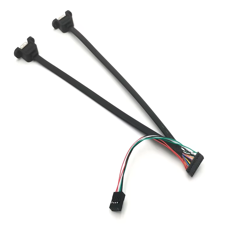 USB 3.0 转 USB 2.0 20 Pin 屏蔽 镀锡铜导体 主板 USB 接口转接线