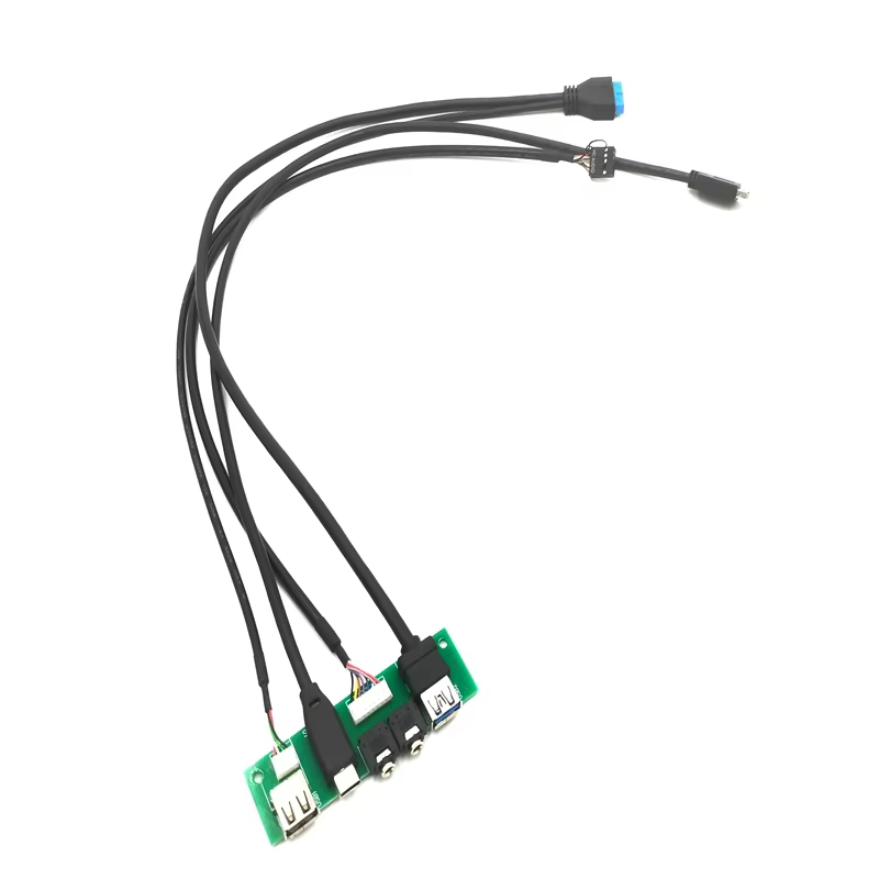 USB3.0 10Gbps HD Audio 鍍錫銅導體 電腦機殼前置 I/O 線纜組件