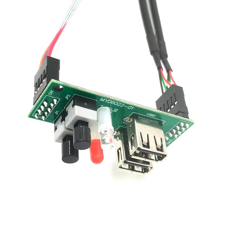 双 USB 2.0 + HDD/电源 LED + 电源开关 电脑机箱前置 I/O 线缆组件