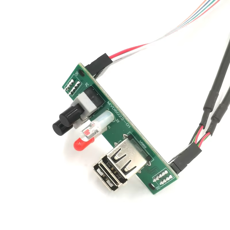 双 USB 2.0 + HDD/电源 LED + 电源开关 电脑机箱前置 I/O 线缆组件