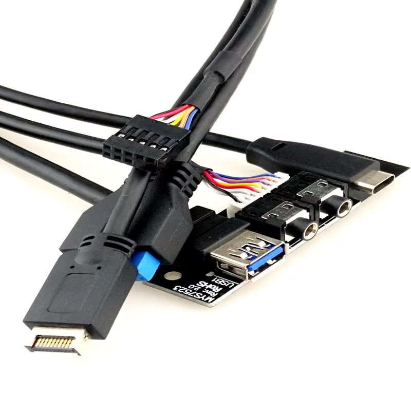 Type-C USB 3.0 HD Audio 電腦機殼前置 I/O 線纜組件