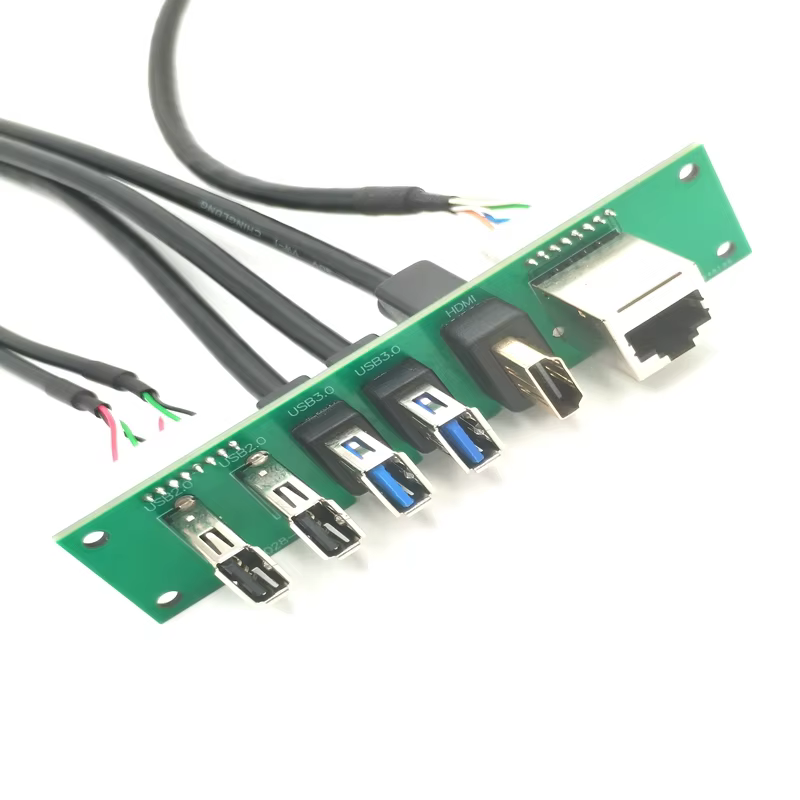 双 USB 3.0/2.0 + RJ45 电脑机箱前置 I/O 线缆组件