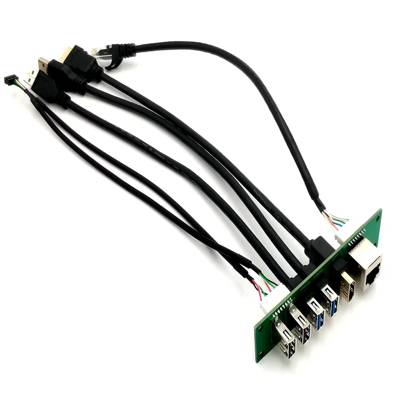 双 USB 3.0/2.0 + RJ45 电脑机箱前置 I/O 线缆组件