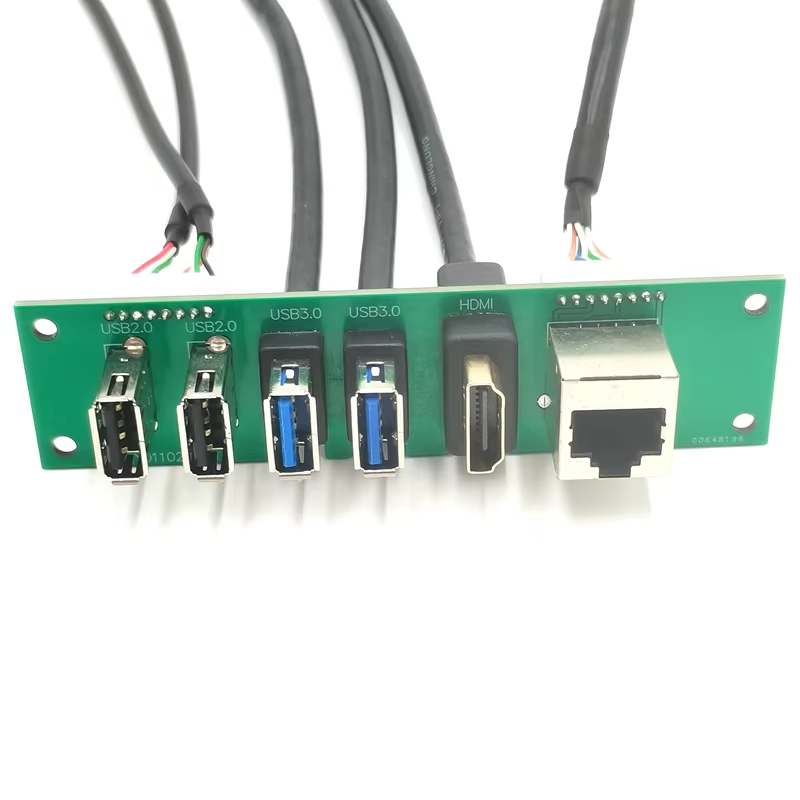 双 USB 3.0/2.0 + RJ45 电脑机箱前置 I/O 线缆组件