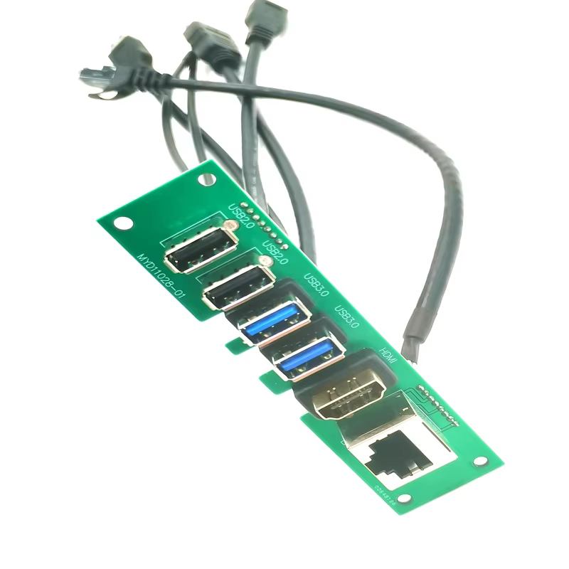 双 USB 3.0/2.0 + RJ45 电脑机箱前置 I/O 线缆组件
