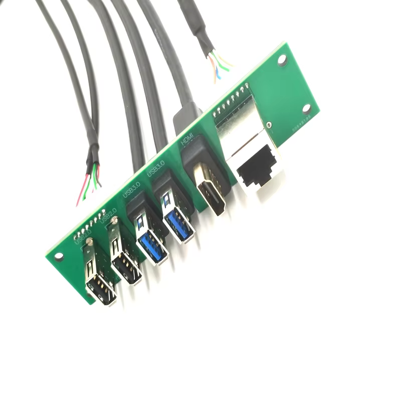 双 USB 3.0/2.0 + RJ45 电脑机箱前置 I/O 线缆组件