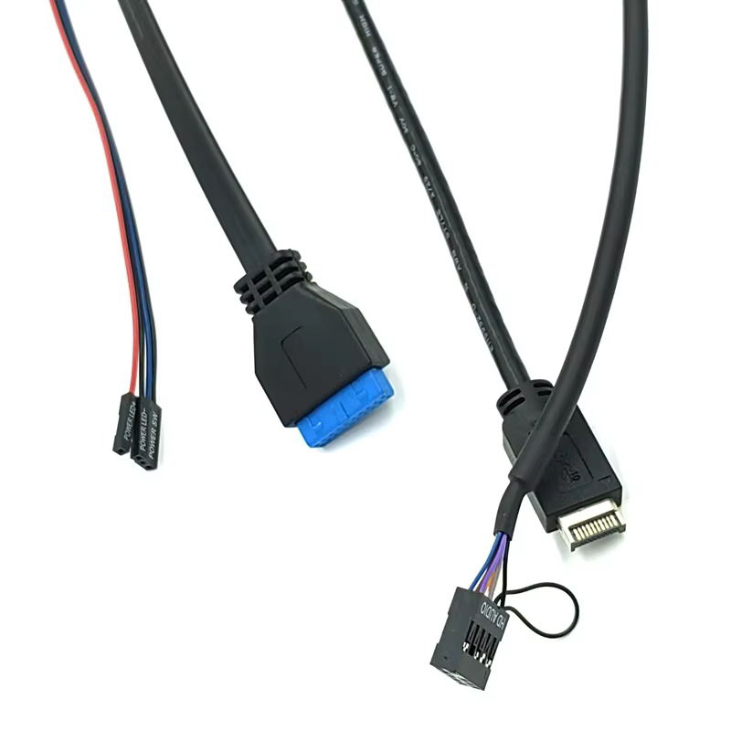 Internal Computer Connect Cable PC Mother USB3.0 Type C Female to Front Panel HD Audio 3A Fast Charging PVC Material in Stock