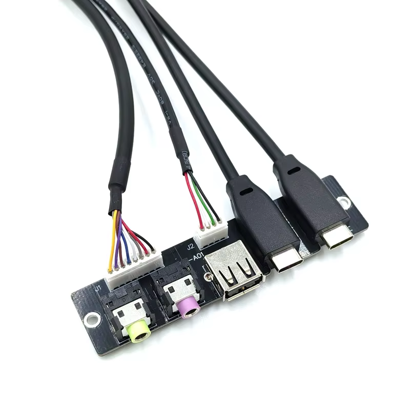 20pin Type-C USB3.0 60cm HD Audio 镀锡铜导体 电脑机箱前置 I/O 线缆组件