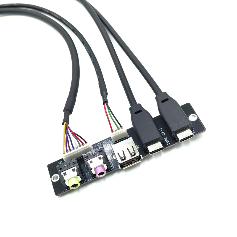 20pin Type-C USB3.0 60cm HD Audio 镀锡铜导体 电脑机箱前置 I/O 线缆组件