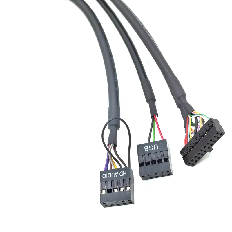 20pin Type-C USB3.0 60cm HD Audio 镀锡铜导体 电脑机箱前置 I/O 线缆组件