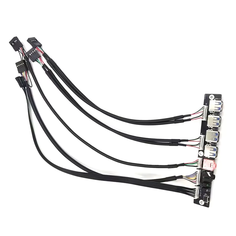 USB3.0 HD Audio 電腦機殼前置 I/O 線纜組件