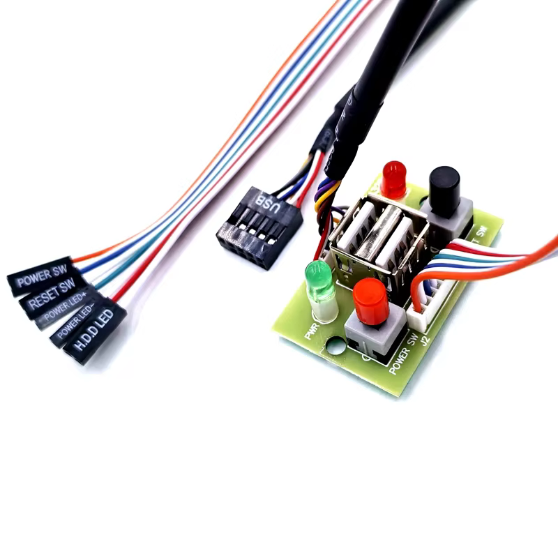 Computer Case Front Panel USB Type-C Cable with Power SW and LED 3A Fast Charging USB 3.1 PVC Material Stock Available