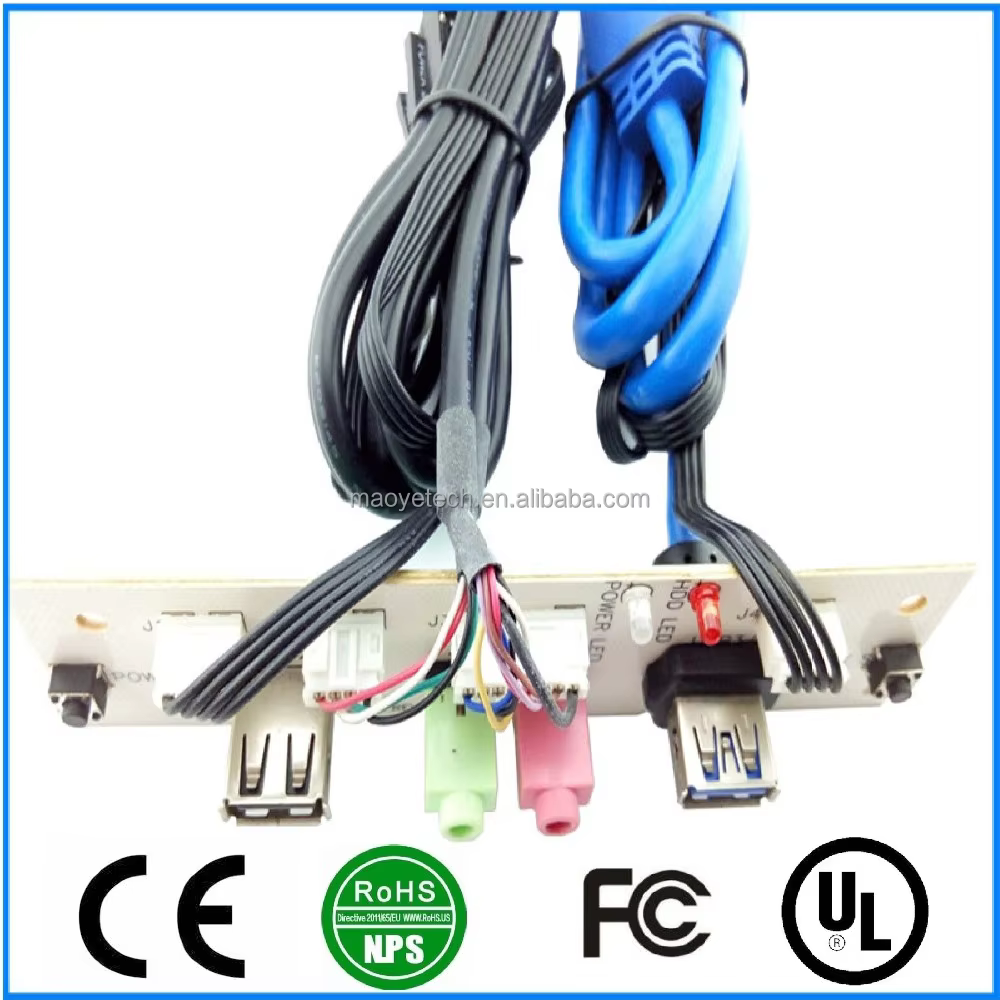 USB 3.0/2.0 + LED 電腦機殼前置 I/O 線纜組件