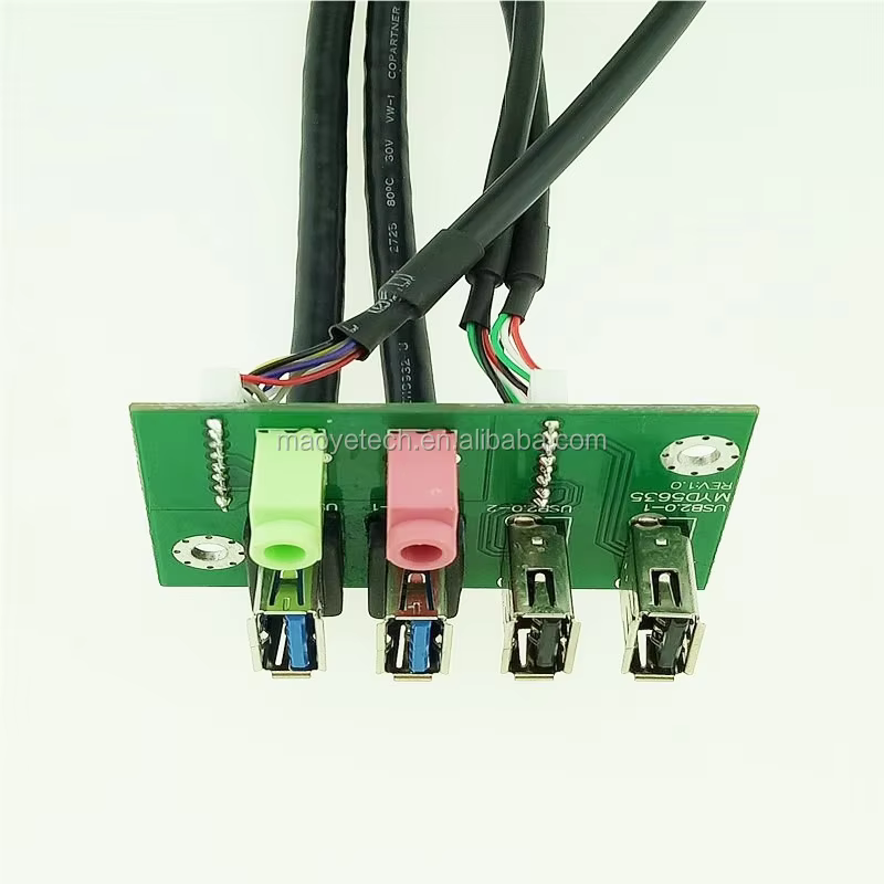 USB3.0 HD Audio 面板安裝 電腦機殼前置 I/O 線纜組件