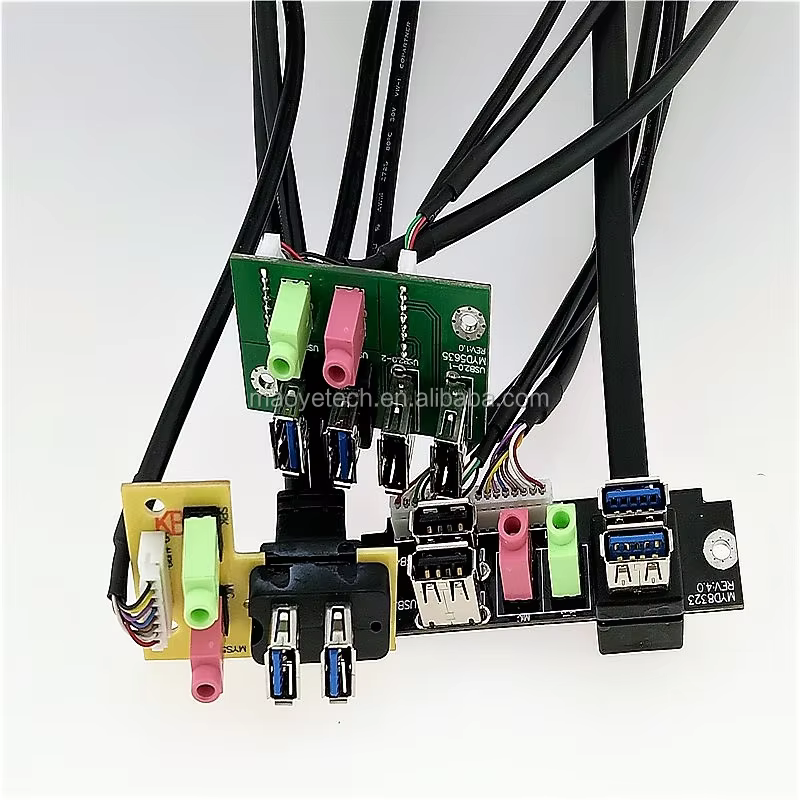 USB3.0 HD Audio 面板安裝 電腦機殼前置 I/O 線纜組件