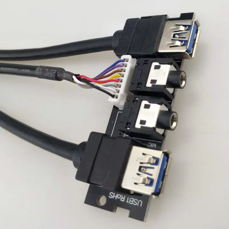 0 + 2 USB3.0 HD Audio 電腦機殼前置 I/O 線纜組件
