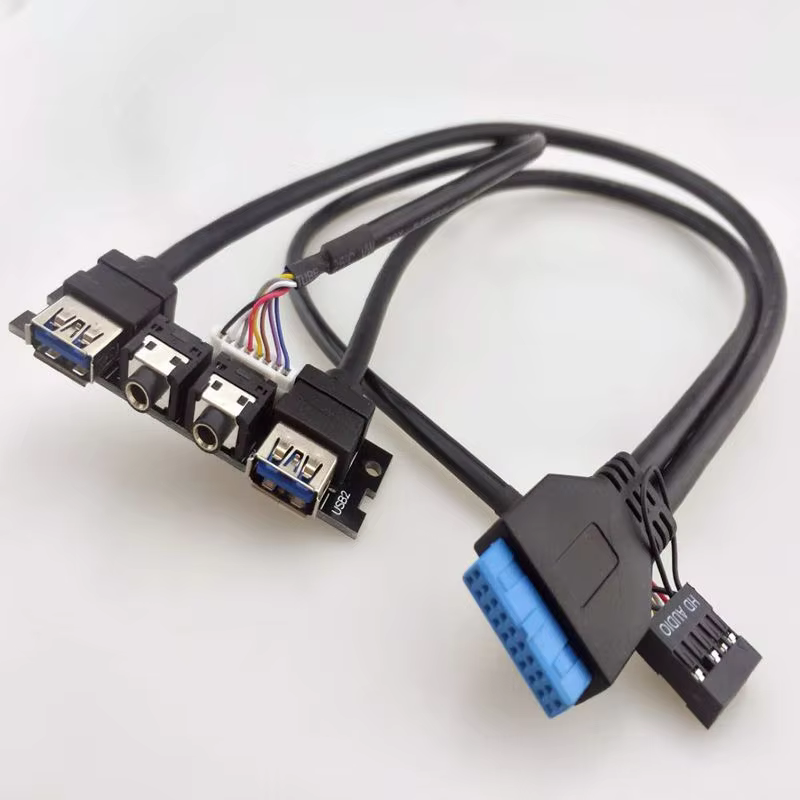 0 + 2 USB3.0 HD Audio 電腦機殼前置 I/O 線纜組件