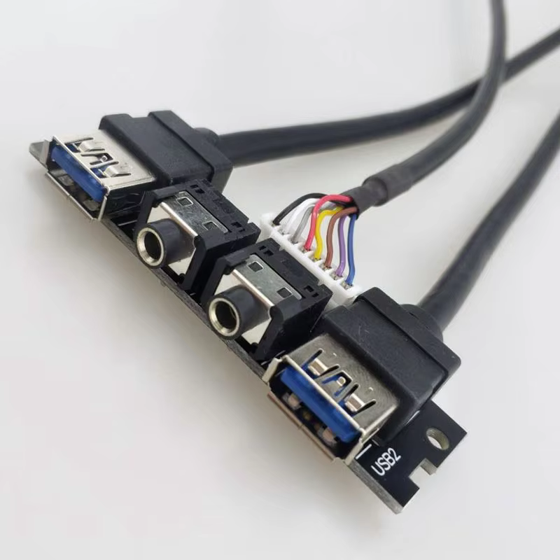 0 + 2 USB3.0 HD Audio 電腦機殼前置 I/O 線纜組件