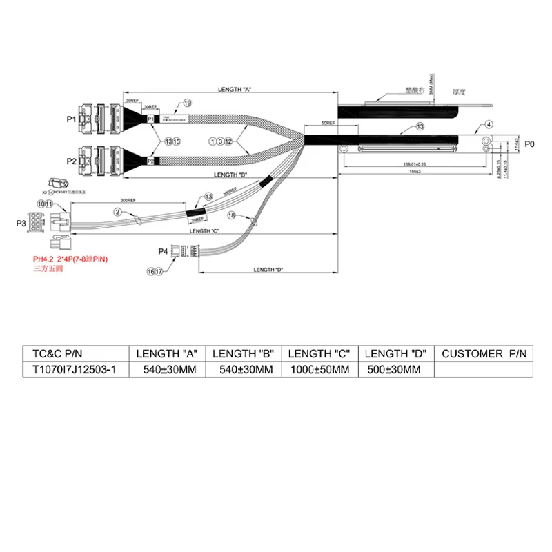 MCIO 8X PH3.0 PCIe 6.0 CEM 轉 MCIO 線纜組件