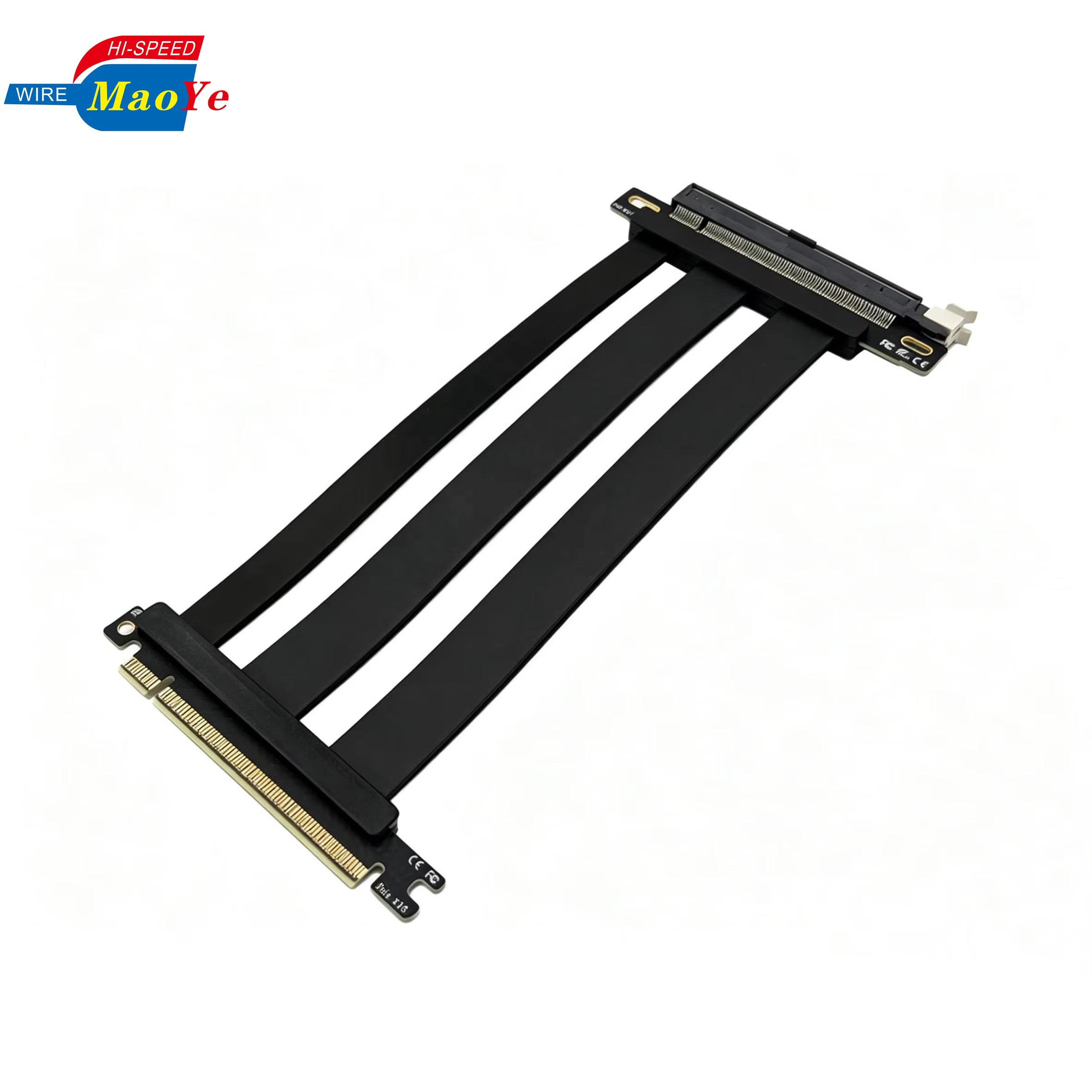 200mm 128 Gbps 镀银铜导体 沉金 PCB PCIe 5.0 x16 显卡延长线