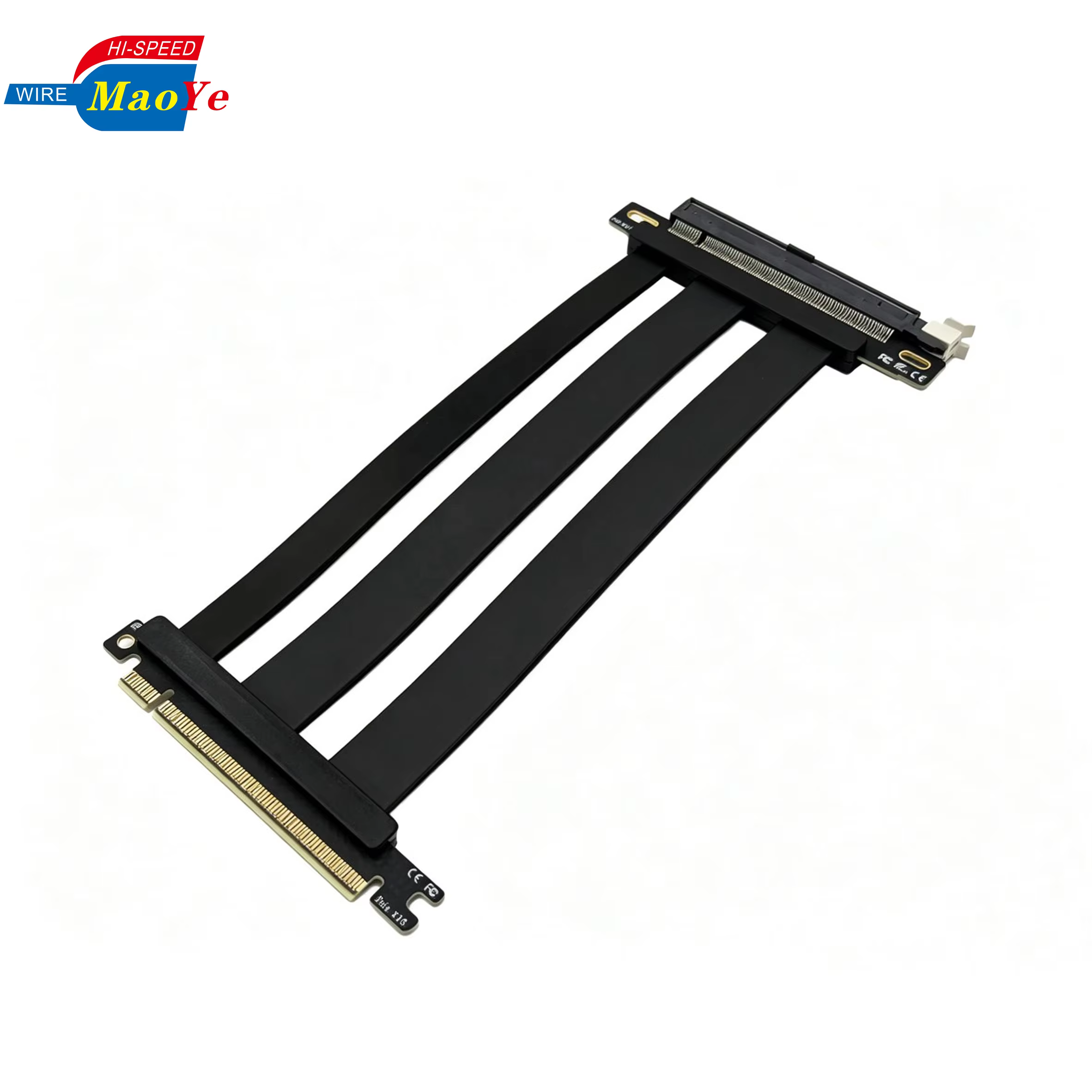 GPU Extension PCIe 5.0 Gen5 X16 Riser Cable All GPU Compatible 200mm 128 Gbps 6 Layer ENIG PCB Silver Plated Copper High