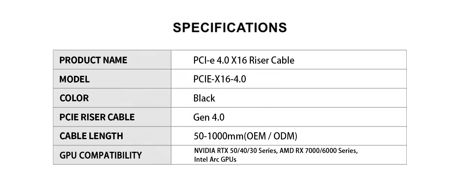 30cm 180° ITX / SFF PCIe 4.0 x16 显卡延长线