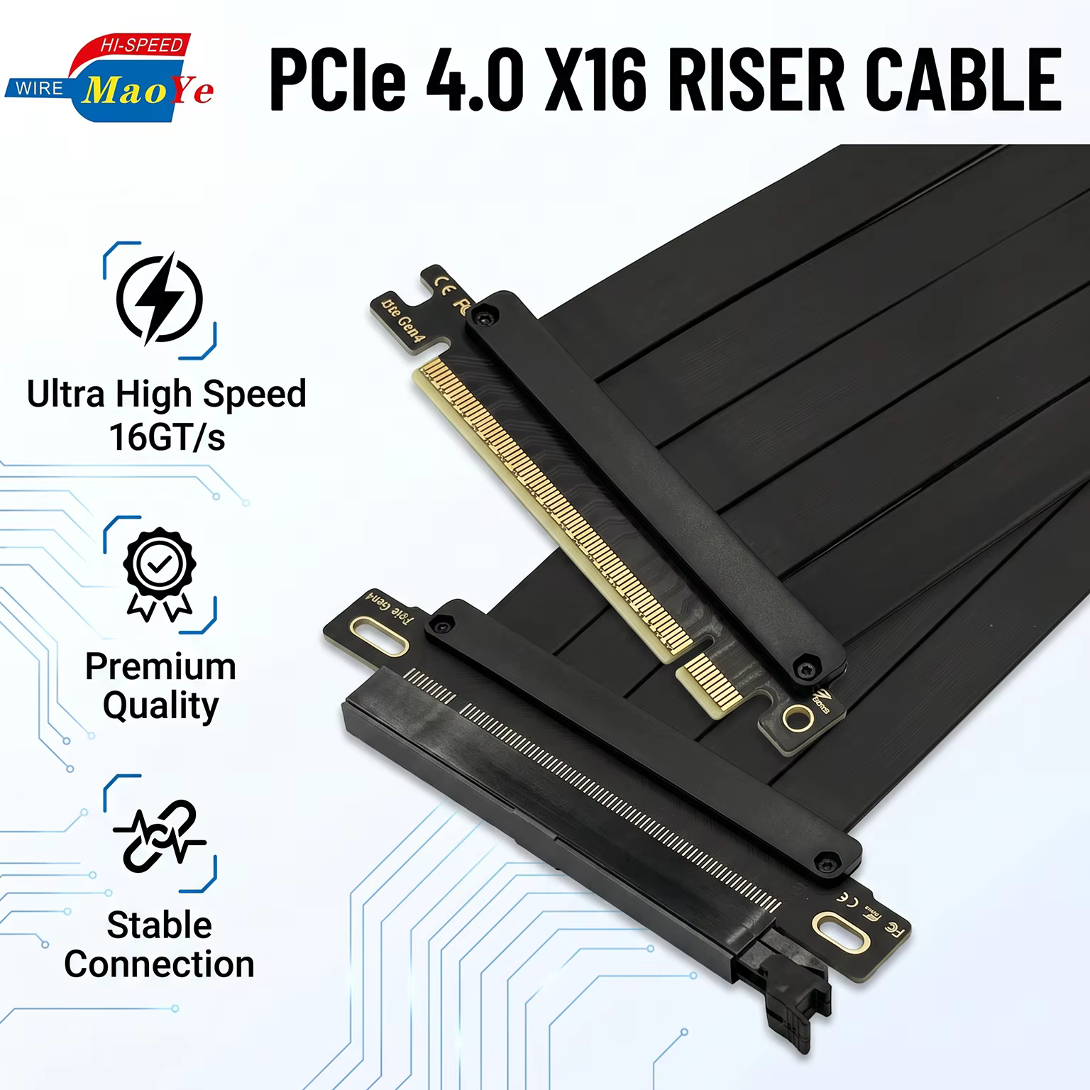64GB/s 16GT/s PCIe 4.0 x16 顯示卡延長線