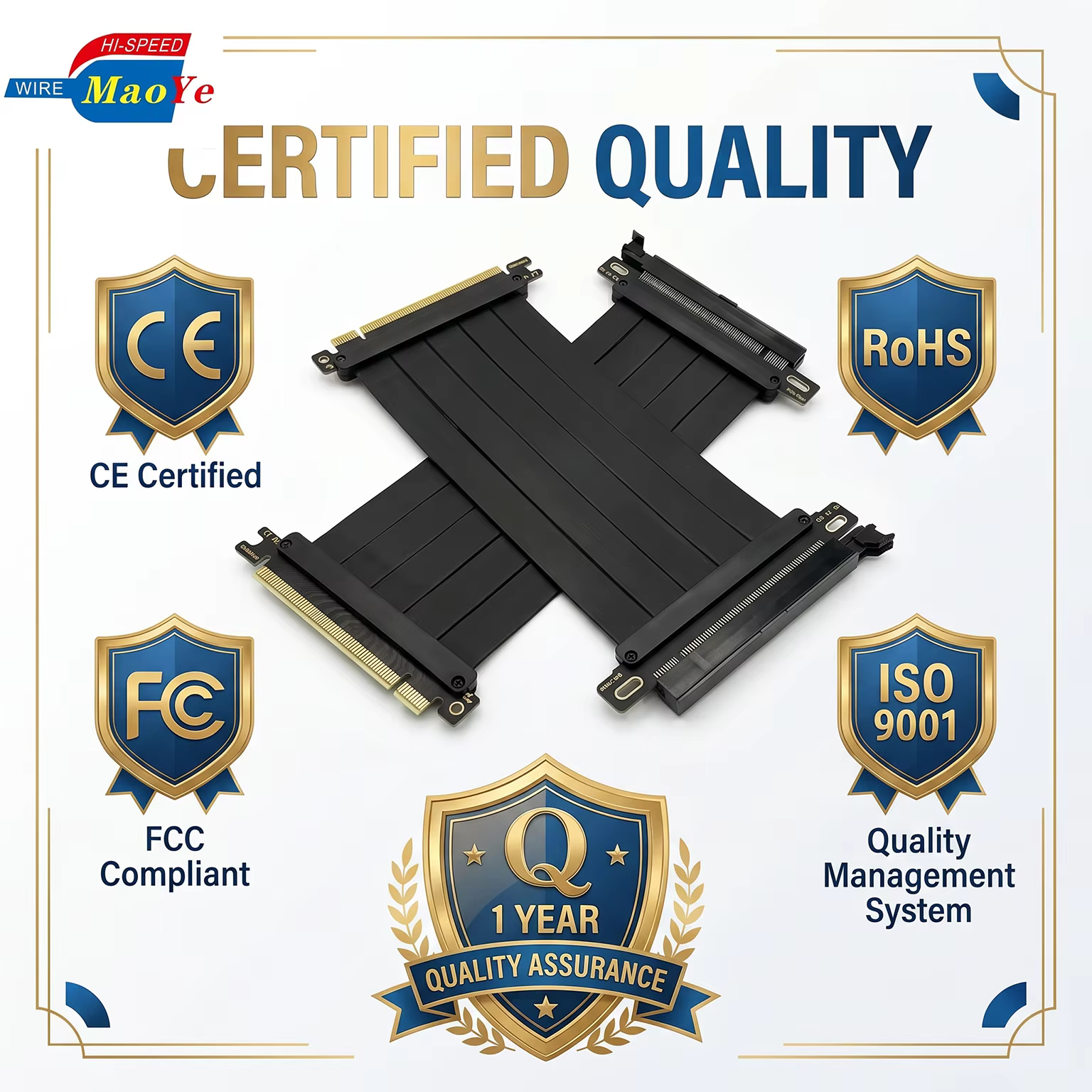 64GB/s 16GT/s PCIe 4.0 x16 显卡延长线