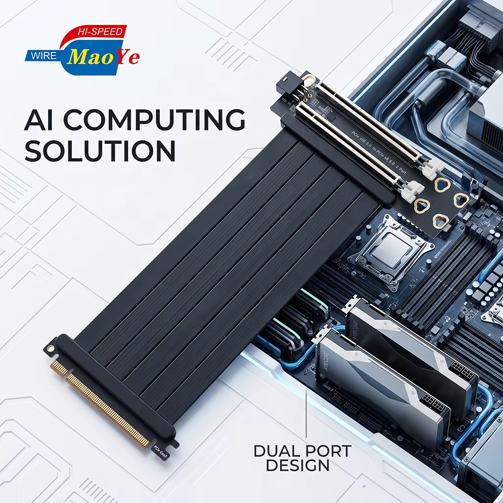 PCIe 5.0 X16 转 双 X8 AI 服务器 PCIe 拆分扩展卡