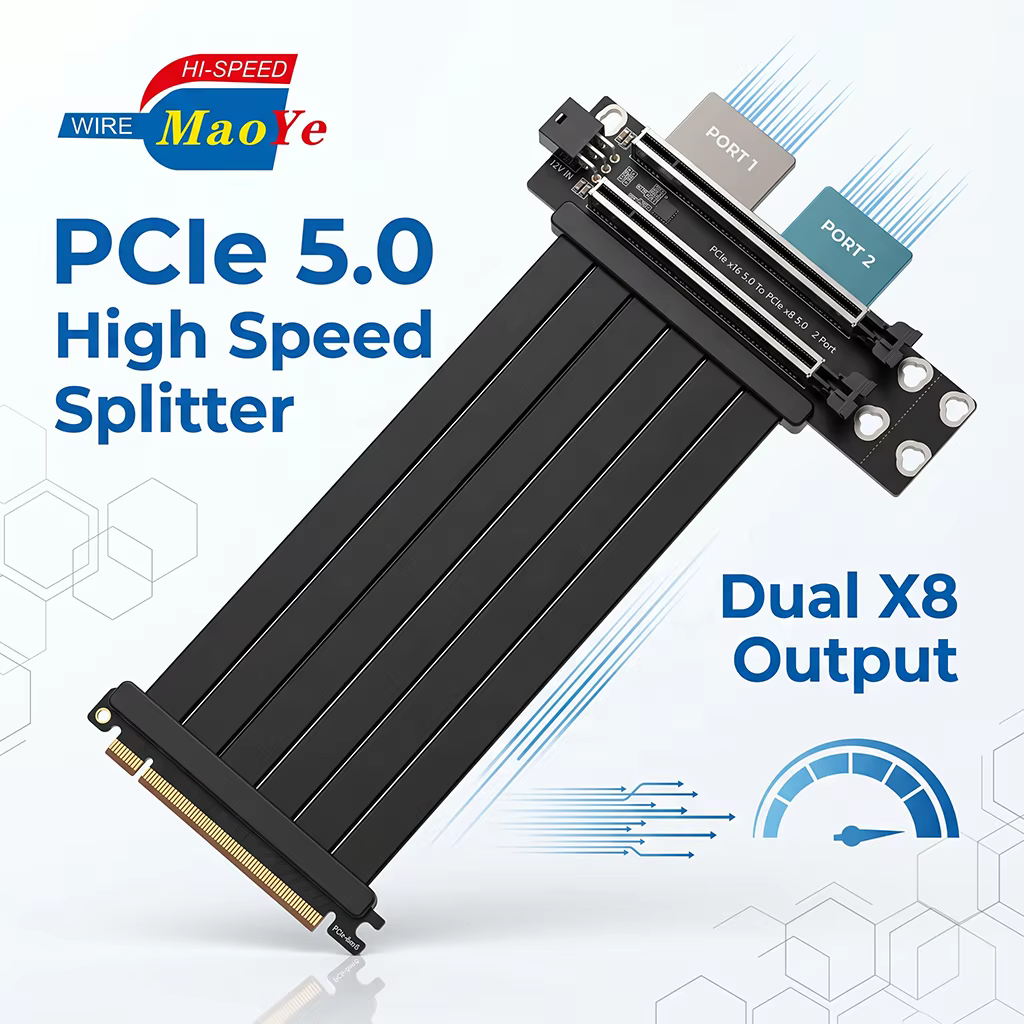 PCIe X16 5.0 转 X8 5.0 PCIe Gen5 AI 服务器 PCIe 拆分扩展卡