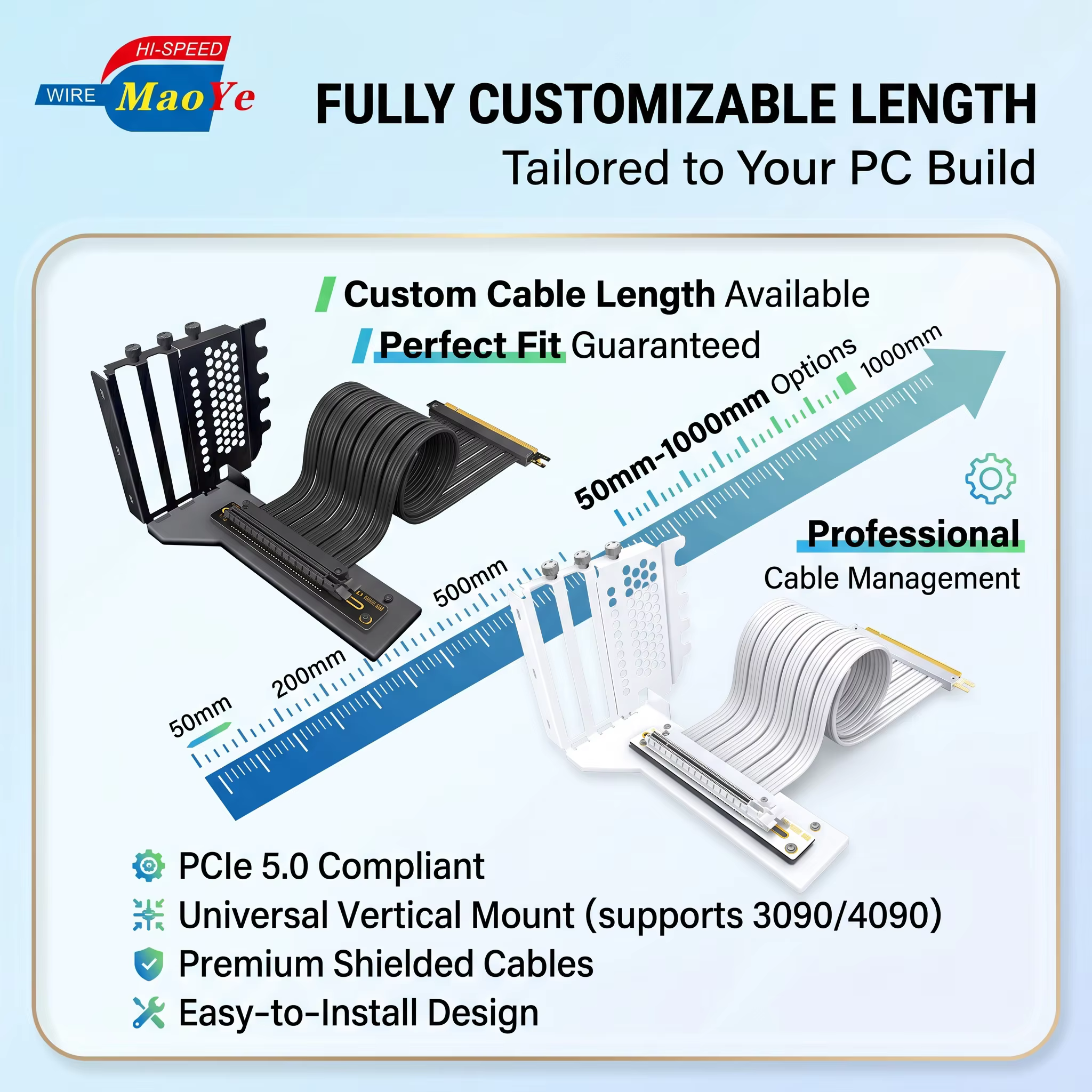 PCIe 5.0 x16 顯示卡延長線