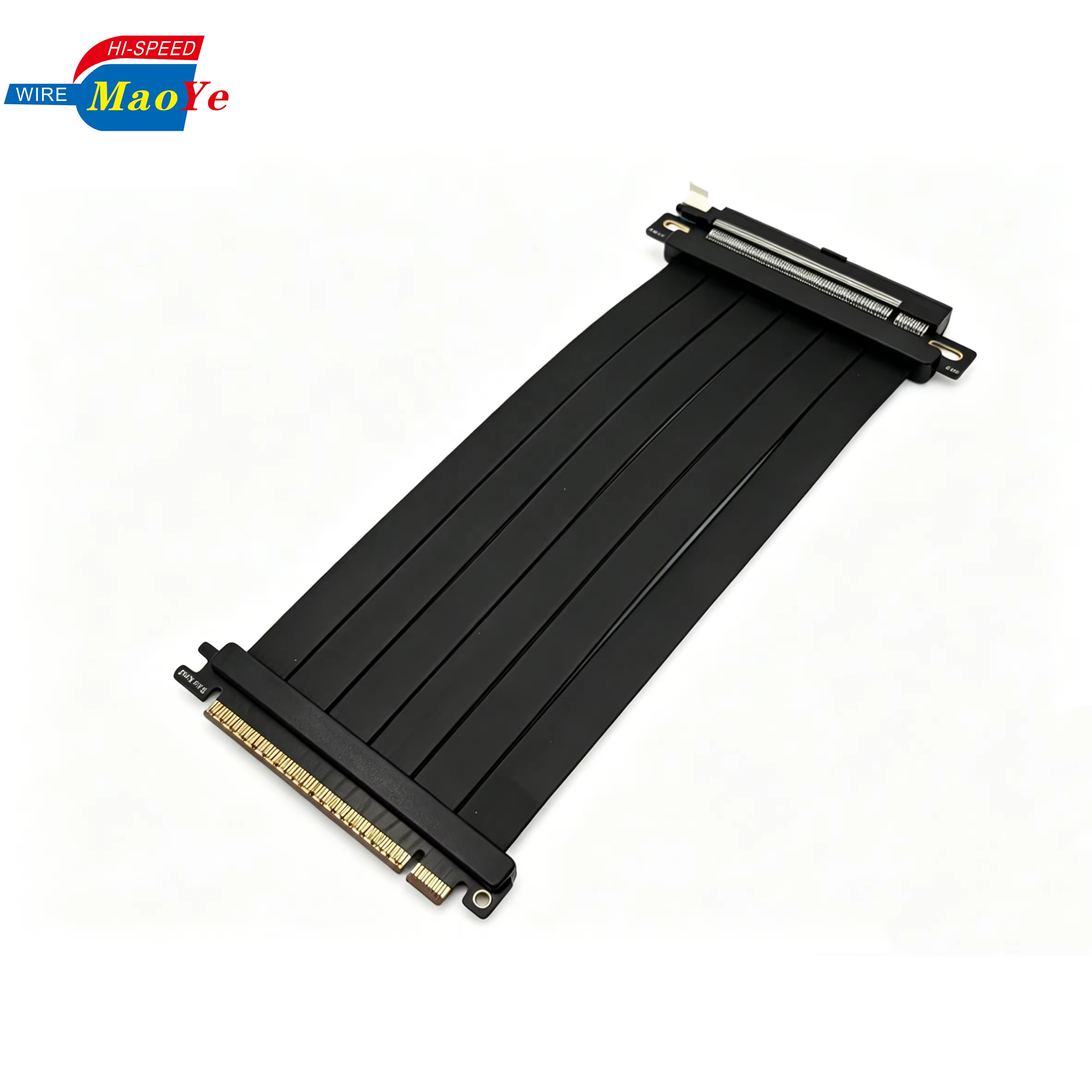 PCIe 5.0 Gen5 X16 Riser Cable All GPU Compatible 200mm 128 Gbps 6 Layer ENIG PCB Silver Plated Copper High Performance CE FCC
