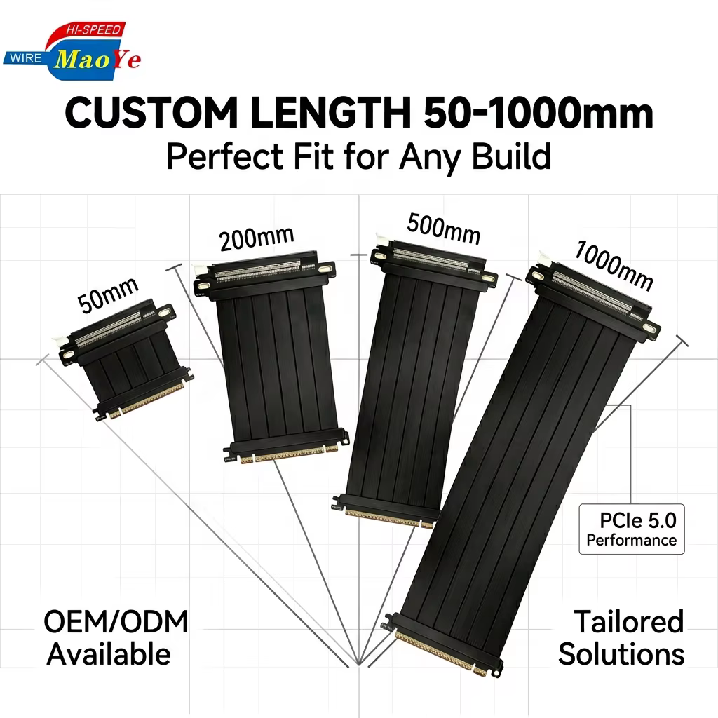 128GB/s 32GT/s PCIe 5.0 x16 显卡延长线