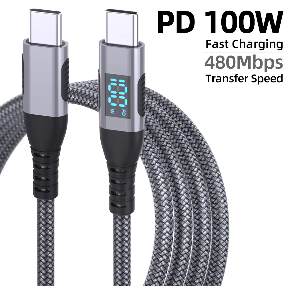 60W 100W 屏蔽 尼龍編織 USB 2.0 資料與充電線