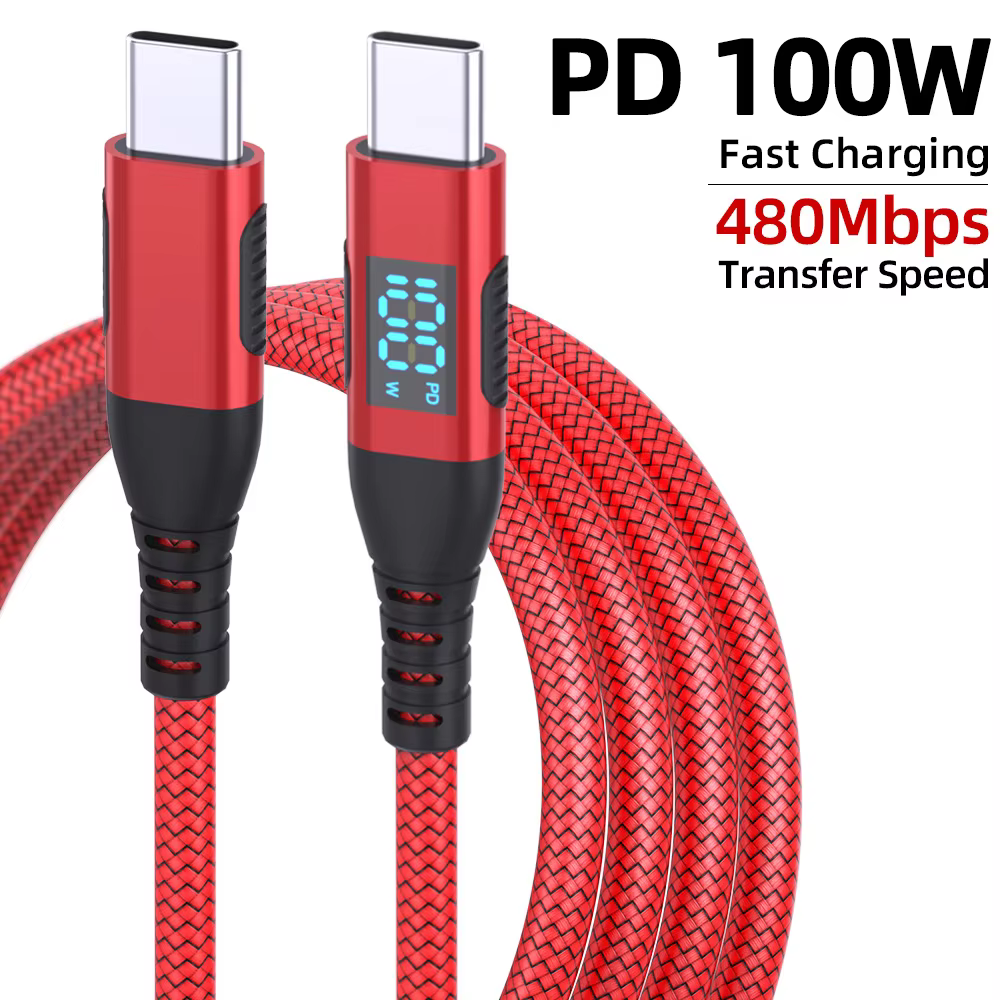 60W 100W 屏蔽 尼龍編織 USB 2.0 資料與充電線