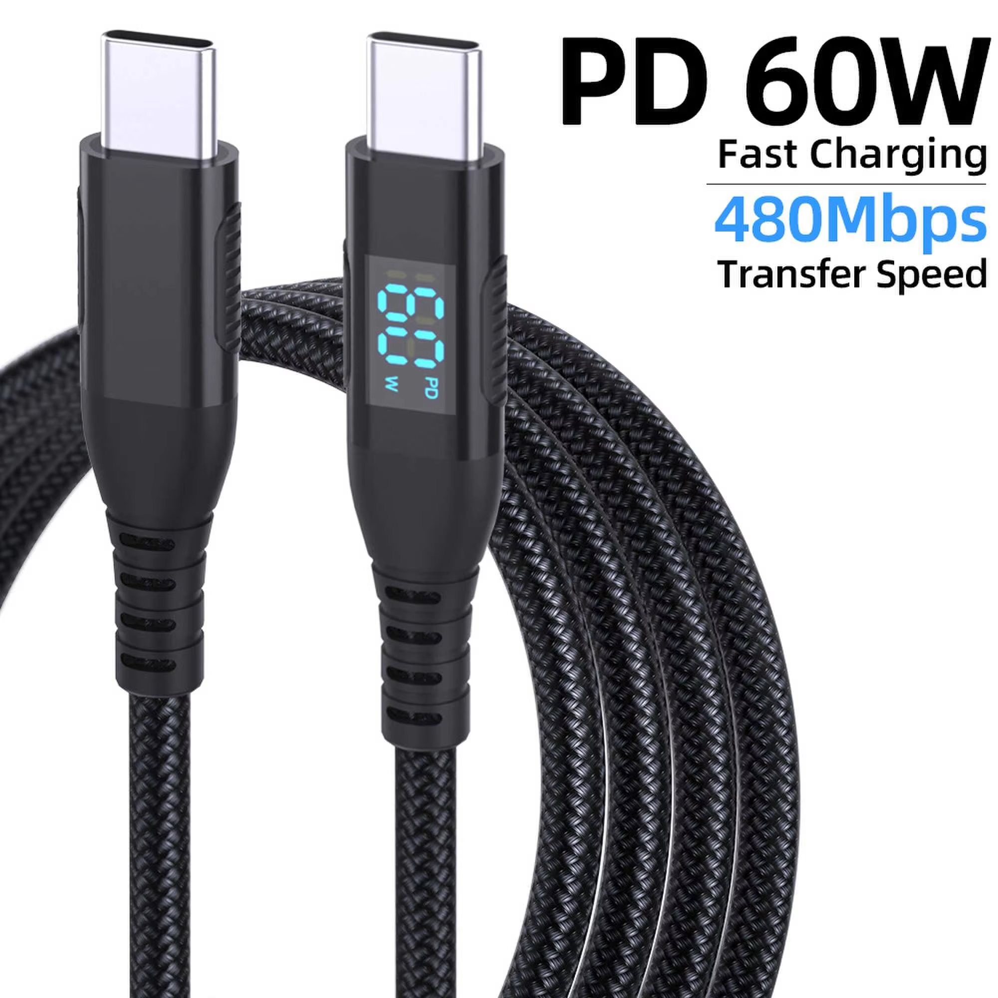 100W 60W USB 2.0 資料與充電線