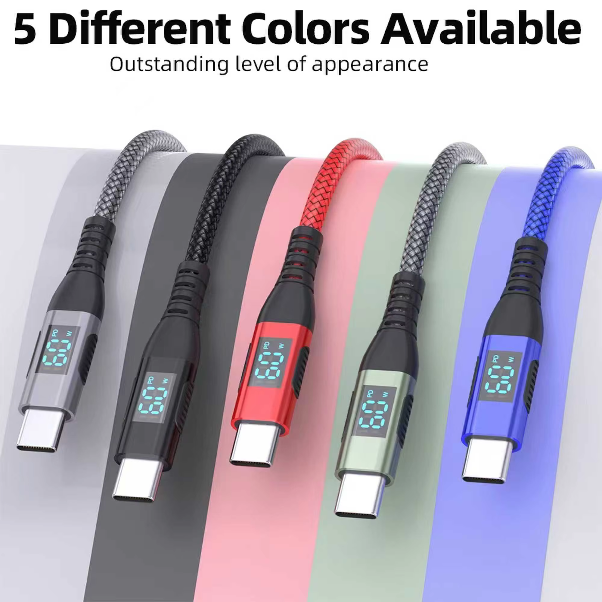 60W 尼龙编织 纯铜导体 USB 2.0 数据与充电线
