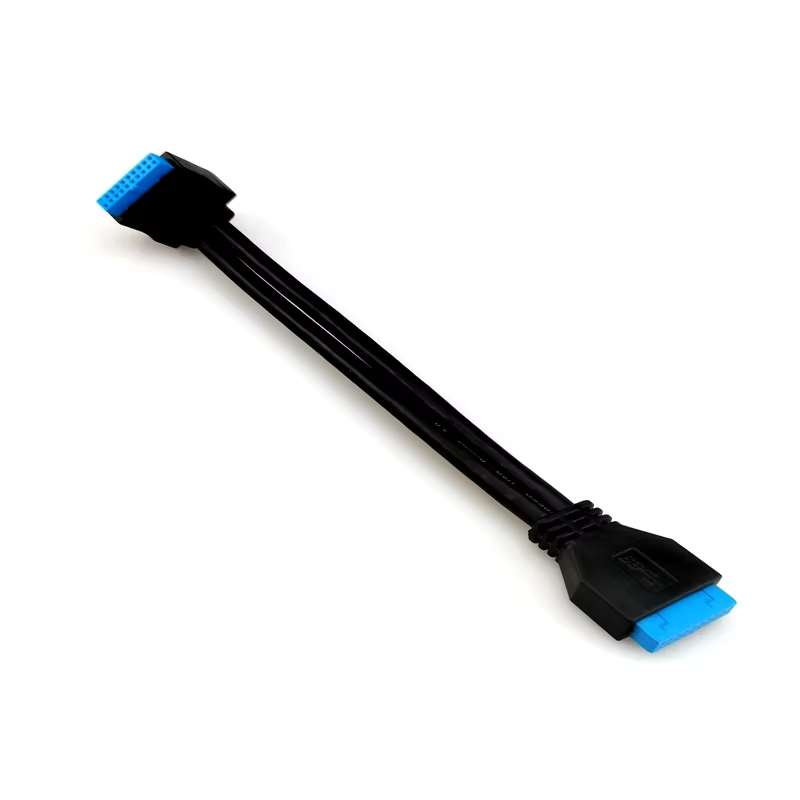 20pin USB 3.0 90° 镀锡铜导体 主板 USB 接口转接线